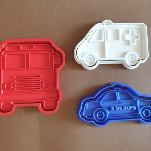 SZIRÉNÁZÓ JÁRMŰVES sütiszaggató és pecsét szett