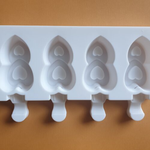 Szilikon JÉGKRÉM és SÜTINYALÓKA készítő forma, SZÍVES