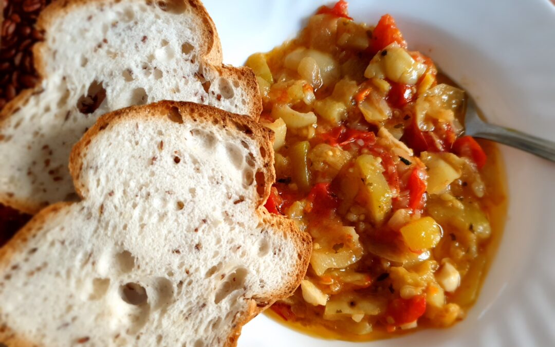 Cukkinis-padlizsános lecsó