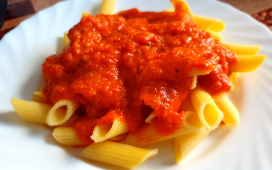 Sült-zöldségkrémes penne