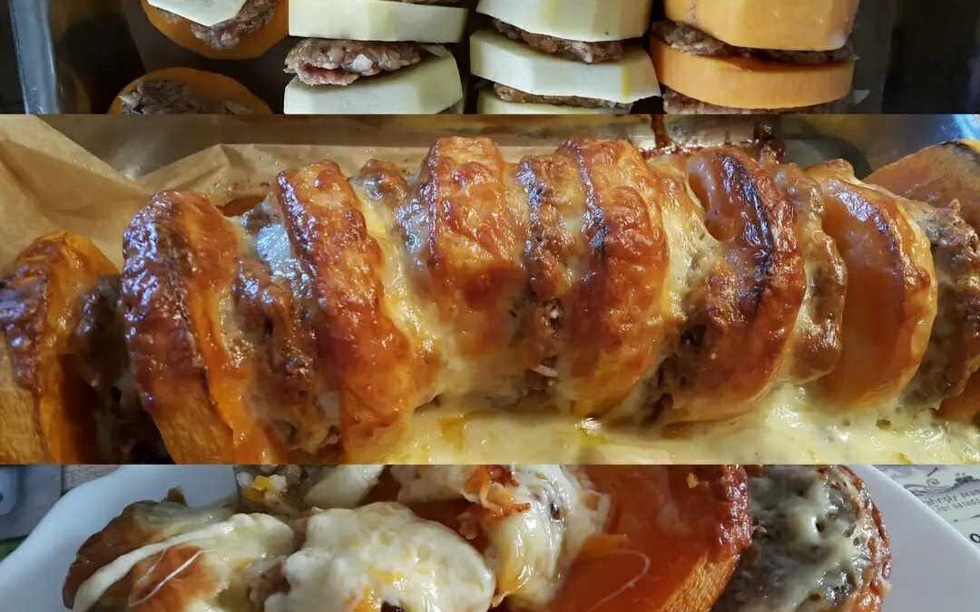 Sütőtökös-cukkinis, darált húsos egytálétel