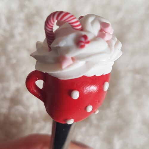 Karácsonyi kiskanál (pöttyös bögre)