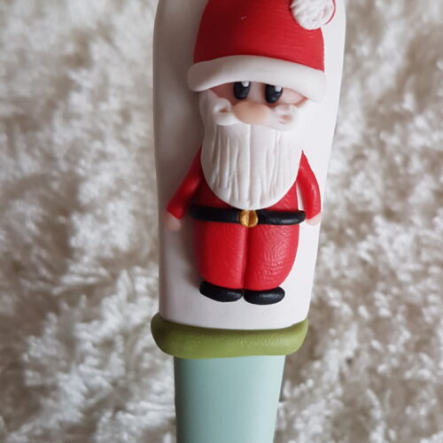 Mikulásos műanyag kiskanál (zöld)