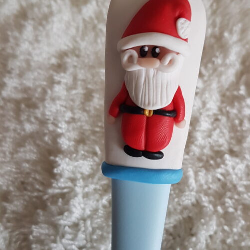 Mikulásos műanyag kiskanál (kék)