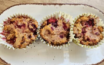 Bogyósgyümölcsös-túrós muffin