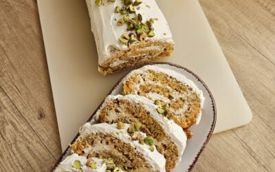 Sárgarépás piskótatekercs fahéjas mascarpone krémmel glutén-és tejmentesen