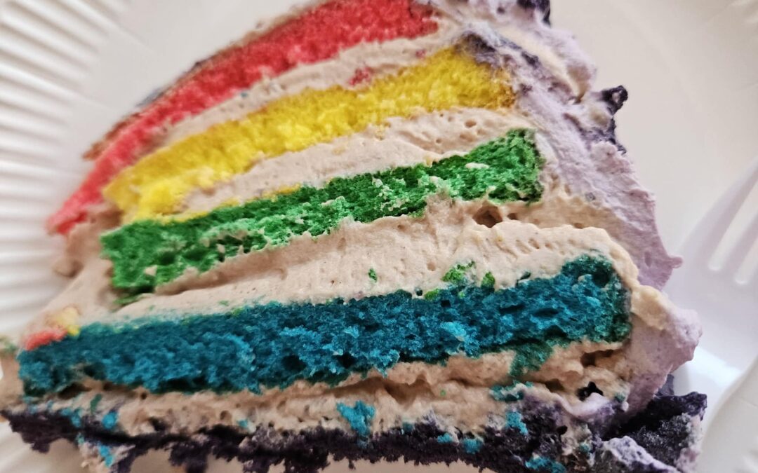 Szivárvány torta (Nutellás mascarpone krémmel)