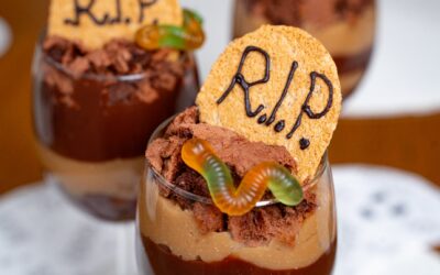 Halloween sírkő pohárkrém